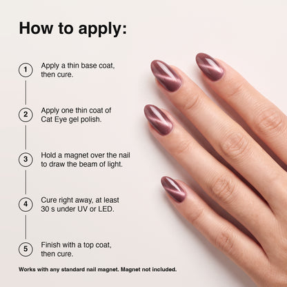 Гель-лак кошачий глаз 004 Розовое затмение